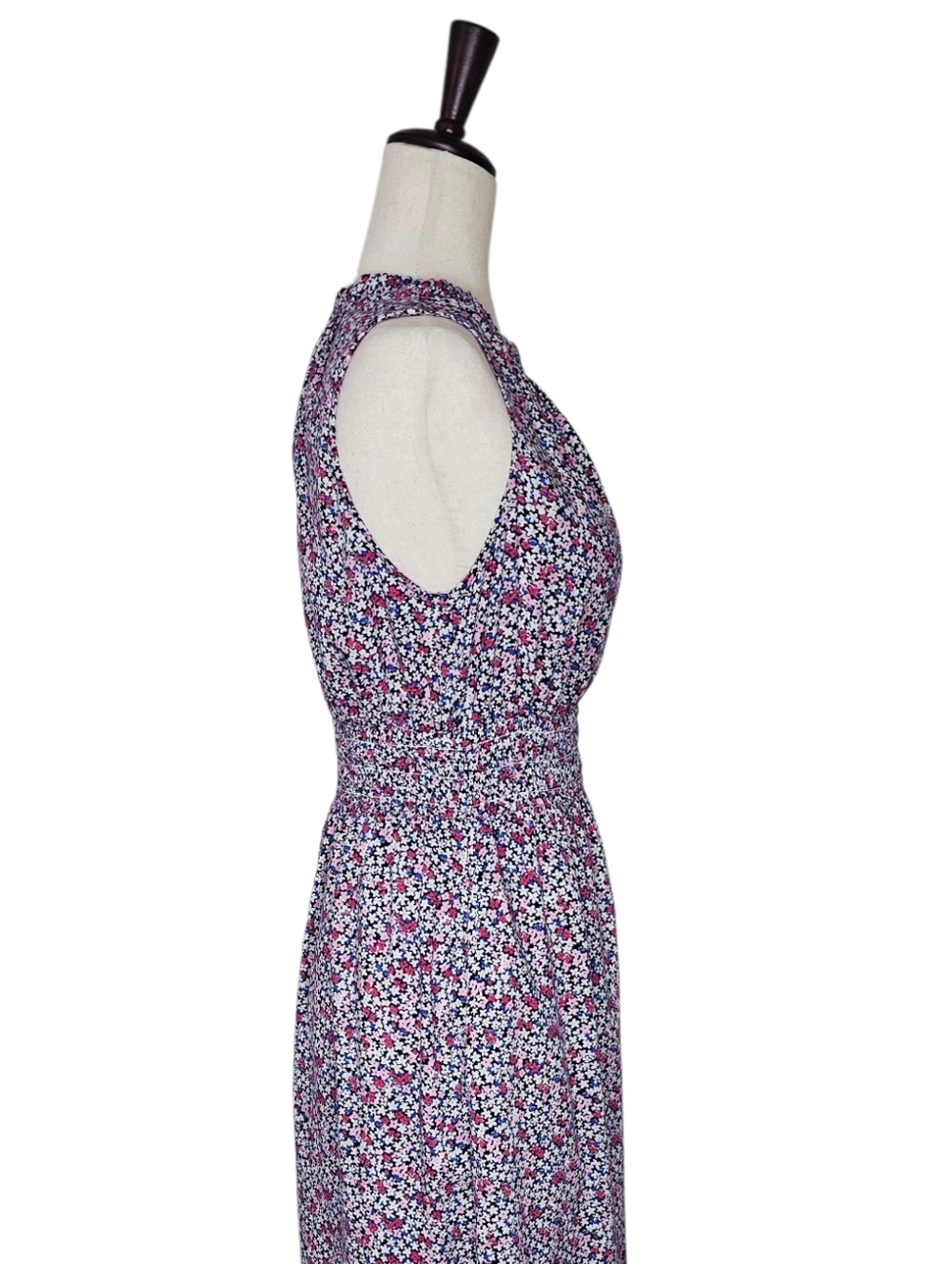 Gap Pink & Blue Floral Print Splitneck Maxi Dress Size S - Picture 4 of 9